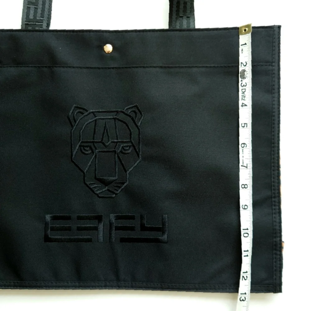 EFFY Jewelery Collectible Large Tote Shopping Bag Black Animal print New